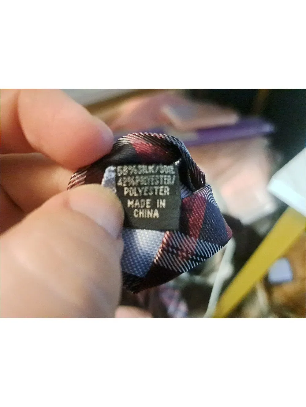 Tommy Hilfiger Men's Red/Gray/Navy Blue Plaid Tie Silk/Poly Blend-NWOT